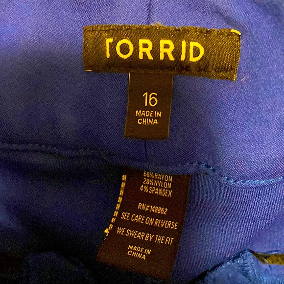Size 16 Cobalt Blue Ankle Pants (Torrid) - Picture 3 of 3